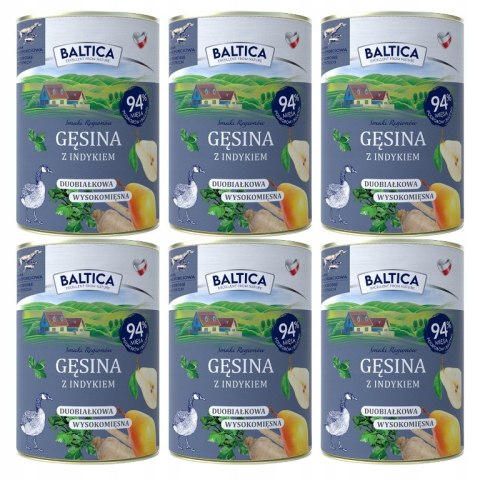 BALTICA Karma mokra Gęsina z indykiem 6X400g
