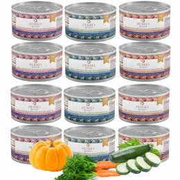 ZESTAW KARMA MOKRA DLA PSA PERRO Gourmet KRÓLIK KONINA JELEŃ 12x200g MIX