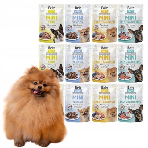 Brit Care Mini Pouch 12x85 Zestaw Zestaw Lamb Herring Venison Rabbit