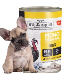 Wiejska Zagroda Karma mokra dla psa Monobiałkowa Indyk SZCZENIAK 400G