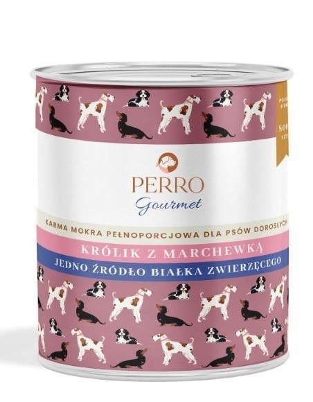 PERRO Karma dla psa Gourmet Królik z marchewką 800g