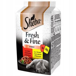 SHEBA MINI DANIA MIĘSNE W SOSIE 6X50G