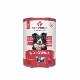VetPrime Monoprotein Wołowina - Karma Mokra dla Psów Dorosłych 400g