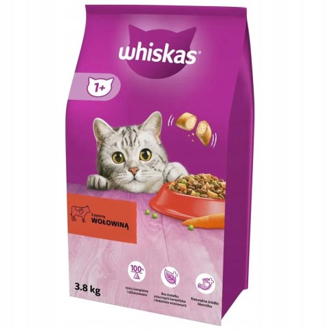 WHISKAS Sucha karma z Pyszną Wołowiną 3,8kg