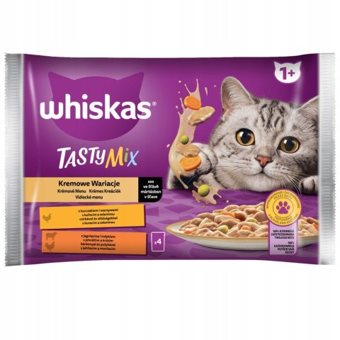 Whiskas KOLEKCJA Kremowe Wariacje Tasty MIX Smaków 4x85g
