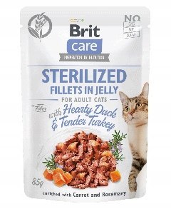 BRIT CARE CAT STERILISED SASZETKI DLA KOTA filety z kaczką i indykiem 85g B