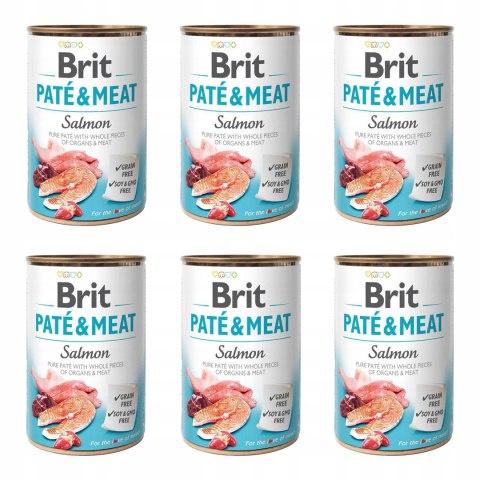 BRIT PATE MEAT SALMON MOKRA KARMA DLA PSA Z ŁOSOSIEM PUSZKA 400G