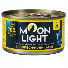 MOONLIGHT DINNER Nr4 Puszka DLA KOTA TUŃCZYK KURCZAK ŁOSOŚ 80g