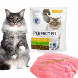 SUCHA KARMA PERFECT FIT SENTSITVIE 1+ INDYK DLA WRAŻLIWYCH KOTÓW 750G