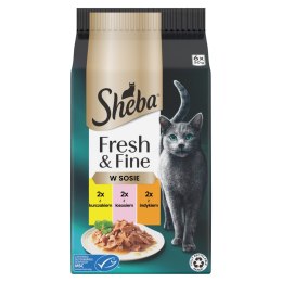 Sheba Fresh & Fine Saszetki 6x50g W SOSIE Kurczak Łosoś Indyk