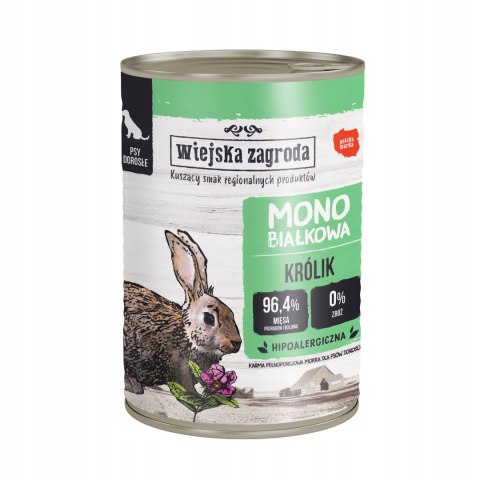 Wiejsjka Zagroda Mix MONO (królik) smaków dla psa dorosłego 12X400
