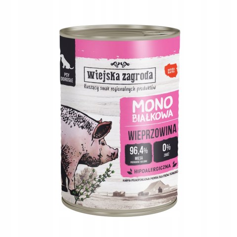 Wiejsjka Zagroda Mix MONO (królik) smaków dla psa dorosłego 12X400