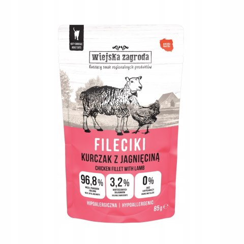 Wiejska Zagroda Karma mokra dla kota Fileciki Kurczak z jagnięciną (dorosły