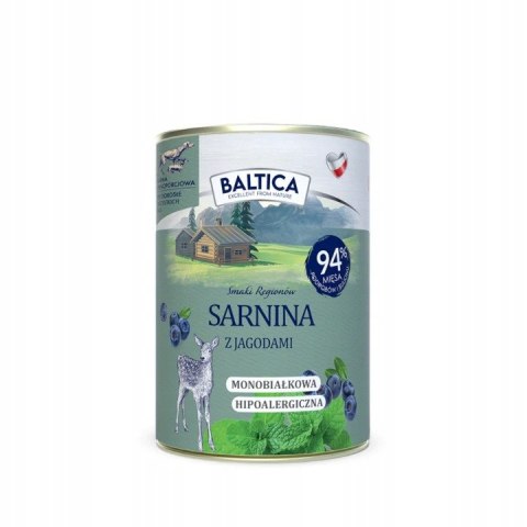 Baltica karma mokra sarna z jagodami 400g HYPOALERGICZNA MONOBIAŁKOWA