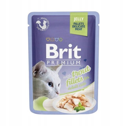 Brit Cat Pouch Jelly Fillets with TROUT 85g