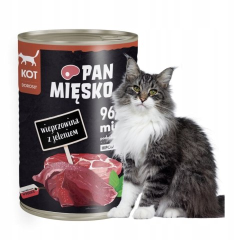 PAN MIĘSKO kot Wieprzowina z Jeleniem puszki dla kota 400g