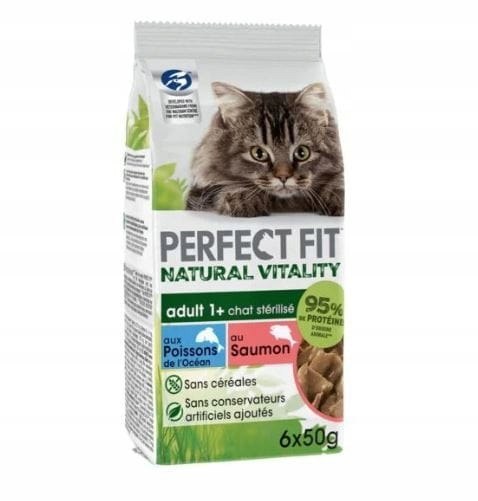 PERFECT FIT NATURAL VITALITY 6x50g MOKRA KARMA DLA KOTA Z RYBĄ W SOSIE