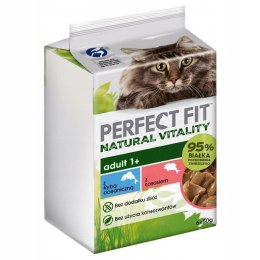 PERFECT FIT NATURAL VITALITY 6x50g MOKRA KARMA DLA KOTA Z RYBĄ W SOSIE