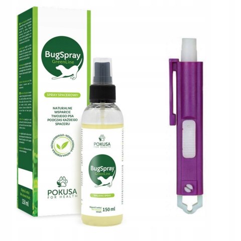 POKUSA Bug Spray spacerowy przeciw kleszczom dla psa 150ml + szczypce