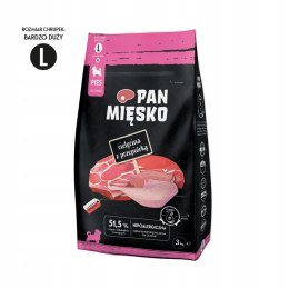 Pan Mięsko Karma PIES cielęcina z przepiórką L dla szczeniąt 3kg