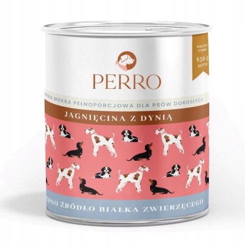 Perro Jagnięcina z dynią dla psów dorosłych 800g Monoproteinowa karma mokra