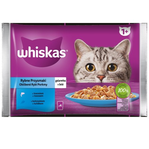 WHISKAS Karma Dla Kota Rybne Smaki Galaretka 4x85g