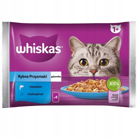 WHISKAS Karma Dla Kota Rybne Smaki Galaretka 4x85g