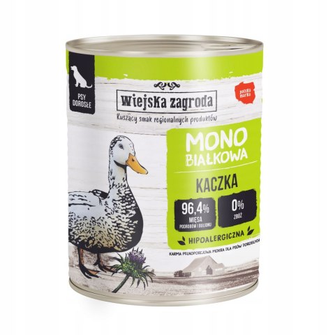 Wiejska Zagroda Karma mokra dla psa Monobiałkowa Kaczka (dorosły) 800g