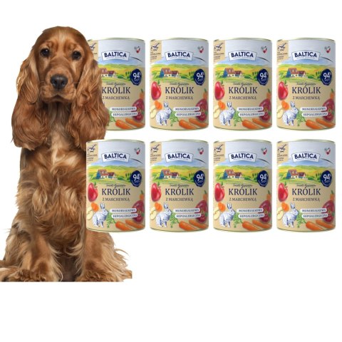 BALTICA Karma mokra królik z marchewką 8x400g