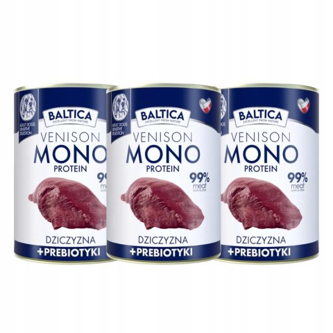 BALTICA MONOBIAŁKOWA VENISON KARMA DLA PSA DZICZYZNA 12x 400G