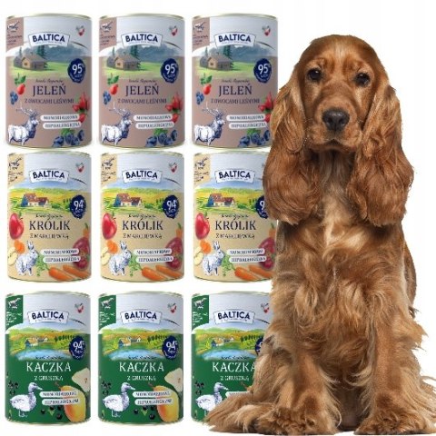 BALTICA PUSZKI MIX SMAKÓW KACZKA JELEŃ KRÓLIK 9x400