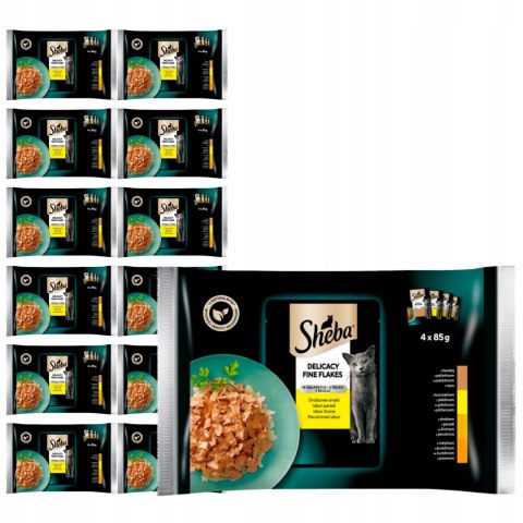 Sheba Delicacy Drobiowe smaki w Galaretce 4x85g pyszne saszetki dla kota