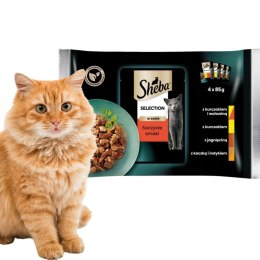 Sheba Saszetki Selection Soczyste Smaki Kurczak wołowina jagnięcina 4x85