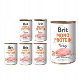 Puszki Brit Mono Protein Turkey zestaw 6x 400g