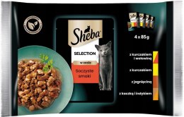 14xSheba Saszetki Selection Soczyste Smaki Kurczak wołowina jagnięcina 4x85