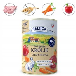 Baltica Królik z Marchewką 400G Mokra Karma dla psa Rabbit