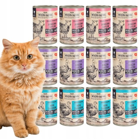 Karma dla kota Wiejska Zagroda Mix smaków 12x400g