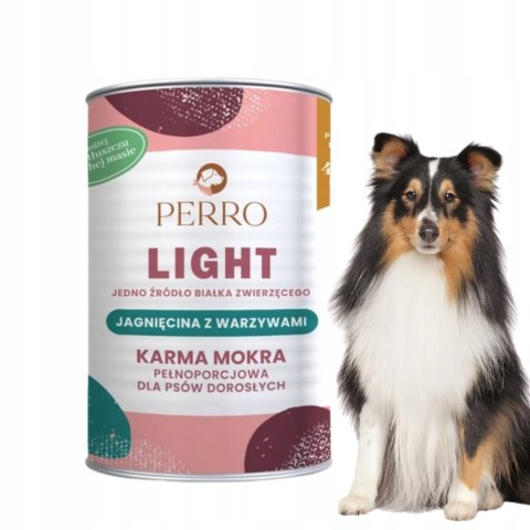 Karma mokra dla psa LIGHT Jagnięcina z warzywami PERRO 400g monobiałkowa
