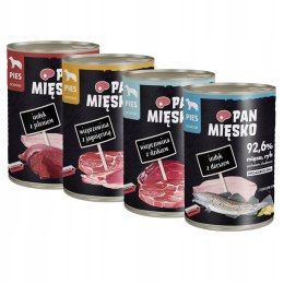 Pan Mięsko Pakiet Próbny 4x400 Mix Smaków Indyk z Jeleniem, dorszem, z dzik