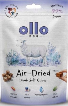 Przysmak dla psa Ollo - AIR-DRIED SOFT CUBES JAGNIĘCINA, monobiałkowy - 80g