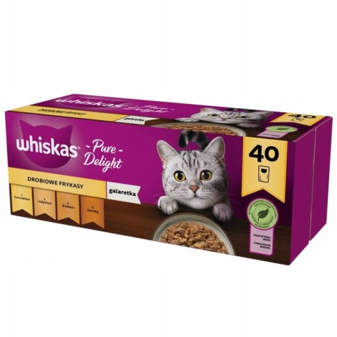 WHISKAS MOKRA KARMA DLA KOTA MIX SMAKÓW W SOSIE SASZETKI 40x85G ZDROWA WIT.