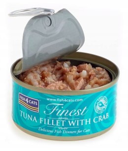 Fish4Cats FINEST TUNA FILLET WITH CRAB Karma dla kota Tuńczyk z krabem 70g