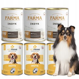 KARMA MONOBIAŁKOWA ZESTAW PRÓBNY INDYK 6X400 FARMA VETPRIME