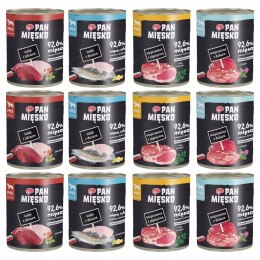 PAN MIĘSKO ZESTAW DLA PSA 12X800 MIX SMAKÓW INDYK Z JELENIEM WIEPRZOWINA