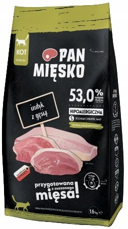 Pan Miesko Sucha Karma dla kota INDYK Z GĘSIĄ 1,6k