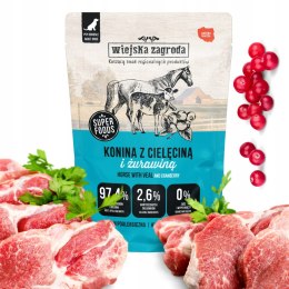 Wiejska Zagroda Karma mokra dla psa Konina z cielęciną (dorosły) 500g