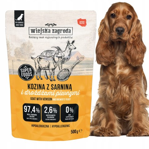 Wiejska Zagroda Karma mokra dla psa Kozina z sarniną (dorosły) 500g