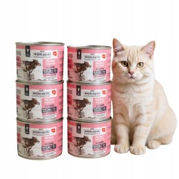 ZESTAW Wiejska Zagroda mokra karma MONOBIAŁKOWA KOT Wołowina 6X200g