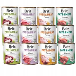 BRIT PATE MEAT 12X800 DUCK VENISON TURKEY LAMB