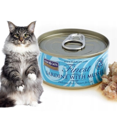 FISH4CATS SARDINE WTH MUSSEL 70g Sardynki z małżem nowozelandzkim dla kota
